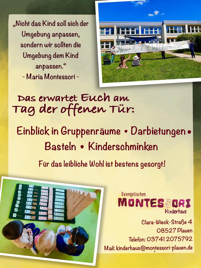 Tag der offenen Tür Kinderhaus Montessori Schulen Plauen